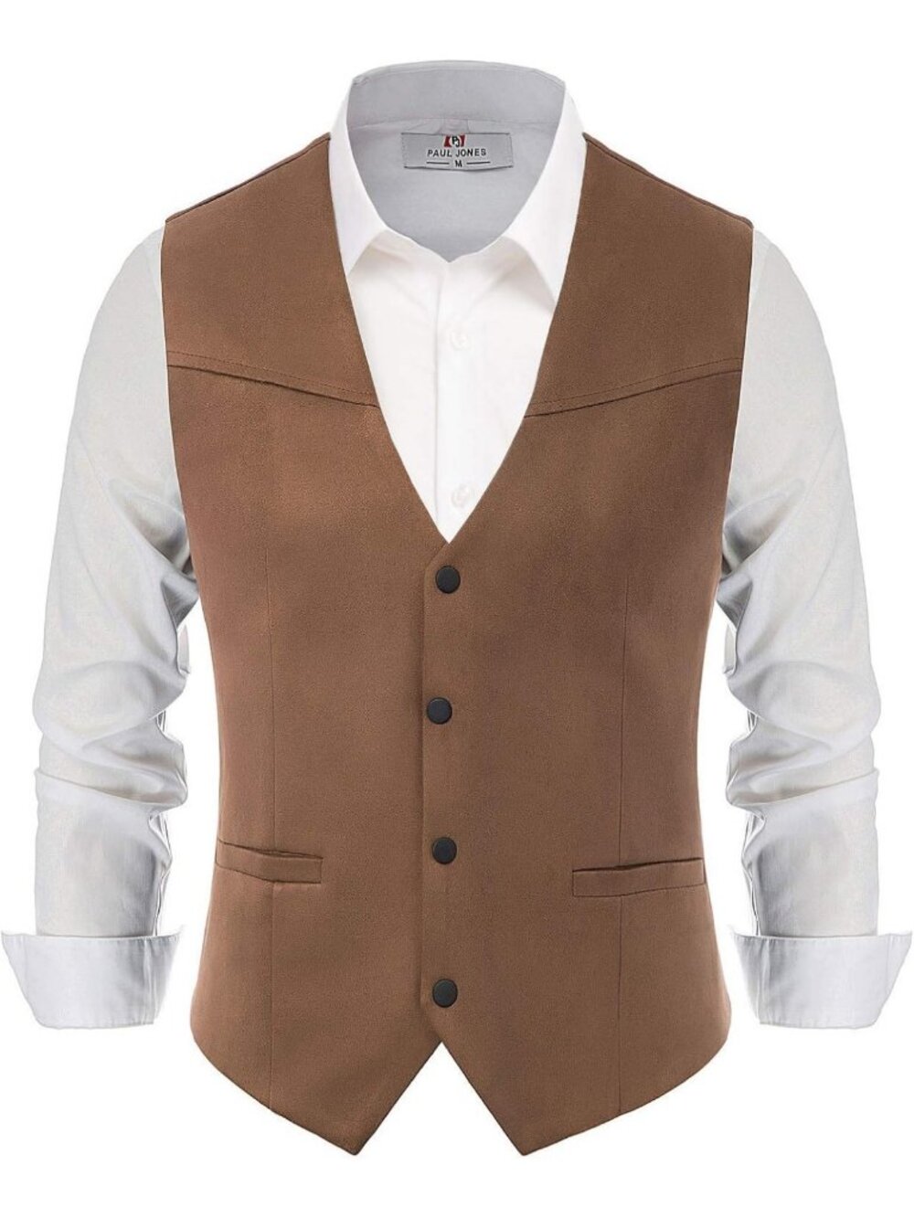 Stylish Men's Western Cowboy Vest - Leather Suede Casual Waistcoat for All